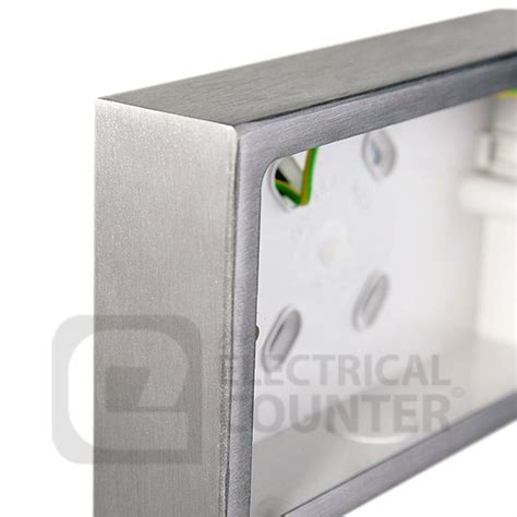 brushed steel double surface socket back box pattress|Brushed Steel Pattress Boxes .